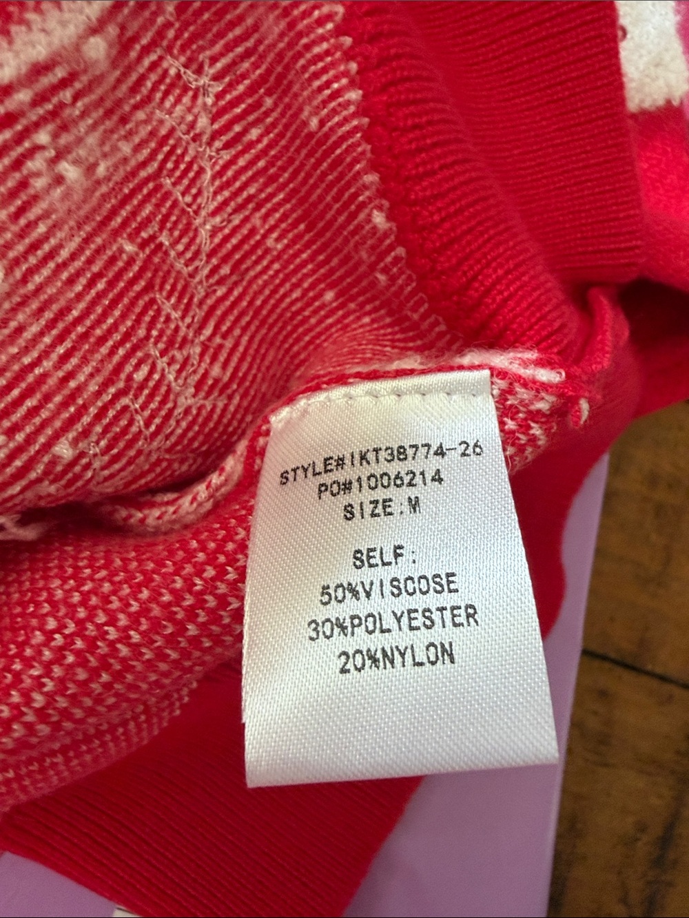 Peach Love California Red Baseball Motif Womens Sweater medium - Picture 5 of 5
